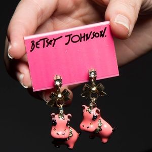 Betsey Johnson Pink Hippo Earrings